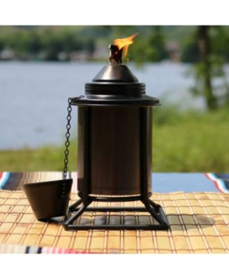Outdoor Metal Patio Deck Poolside Lawn Tabletop Torch Set - Green, Blue, Orange, and Brown