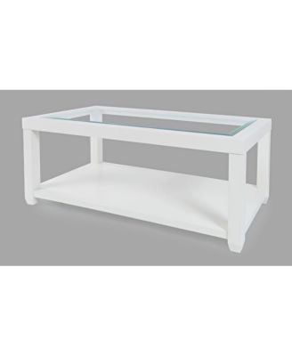 1 PC Solid Acacia Hardwood Glass Urban Icon Contemporary Rectangular  Inlay Coffee Table