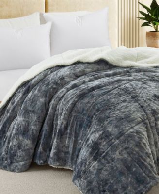 Velvet Sherpa Reversible Comforter, King