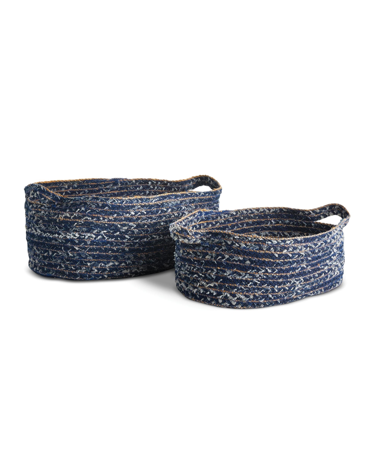 Denim Oval Baskets Set of 2 - Blue