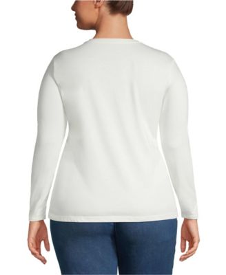 Plus Size Relaxed Supima Cotton Long Sleeve Crew Neck T-Shirt
