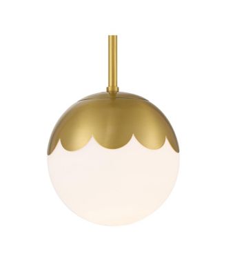 Camila 7" Mid Century Modern Pendant Ceiling Light Fixture Dining Room Over Table Globe Antique Brass Finish Mini