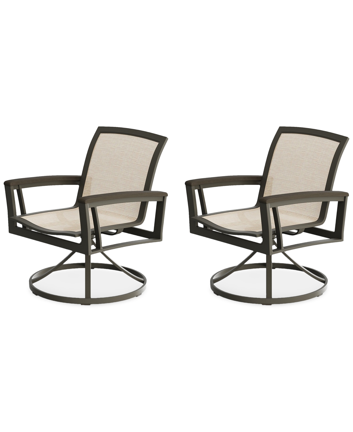 Agio Bartow Outdoor, Swivel Chairs Set Of 2 In Brown