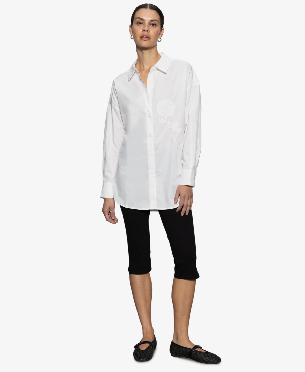 Women's Cotton Boyfriend Tie-Back Shirt - White