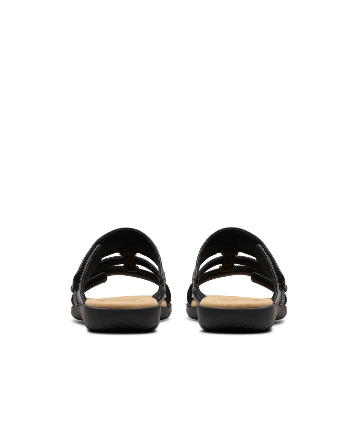 Shop Clarks Collection Women's Elizabelle Ave Slip-on Flat Sandals In Black Leather