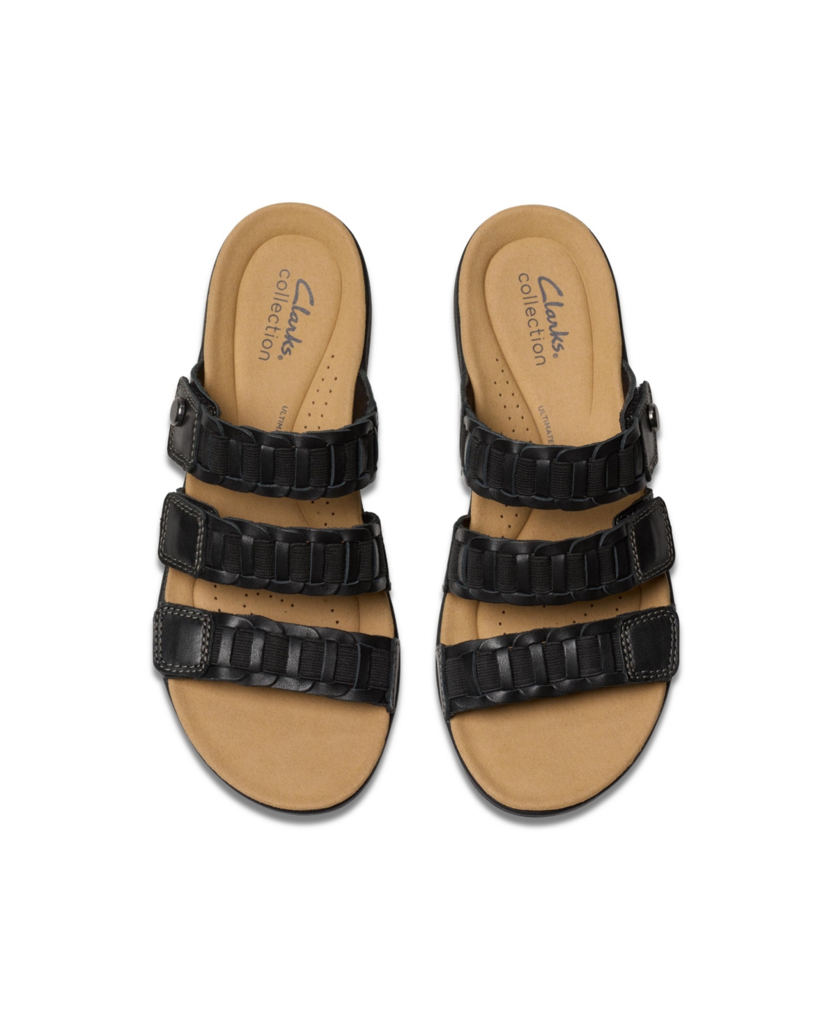 Clarks Collection Women's Laurieann Hope Slip-on Flat Sandals In Black Leather