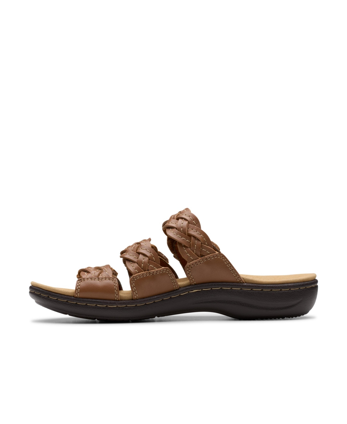 Clarks Collection Women's Laurieann Rio Slip-on Flat Sandals In Tan Leather