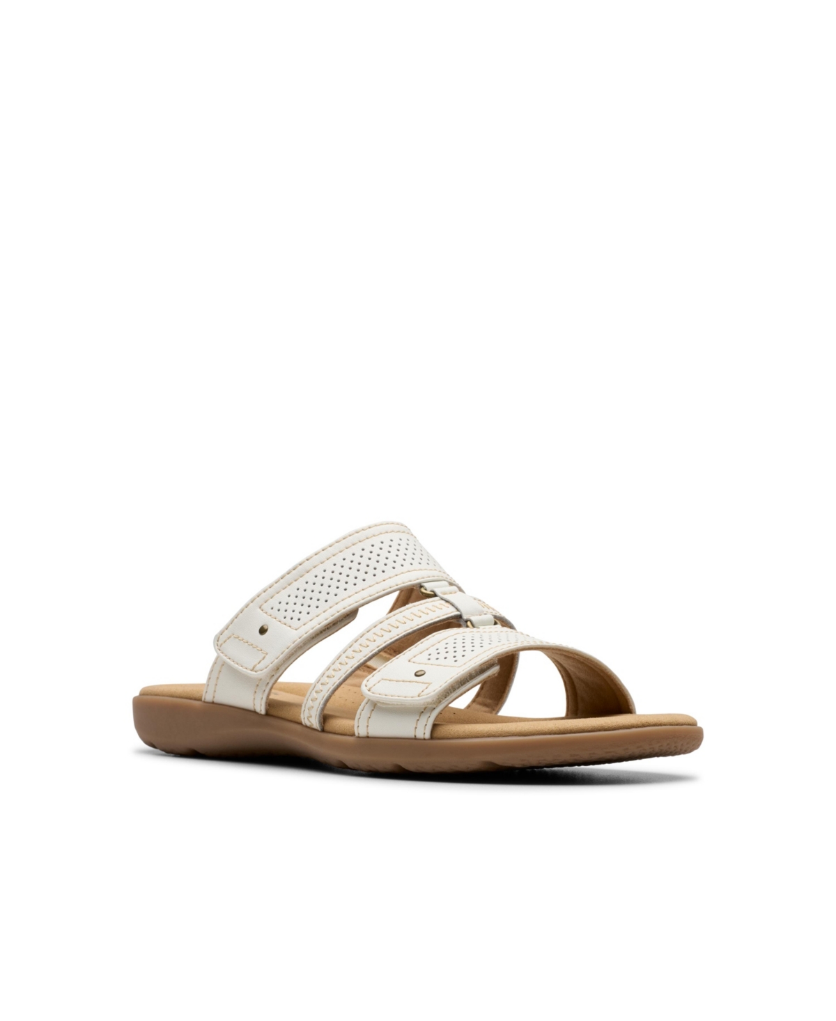 Clarks Collection Women's Elizabelle Ave Slip-on Flat Sandals In Off White Leather