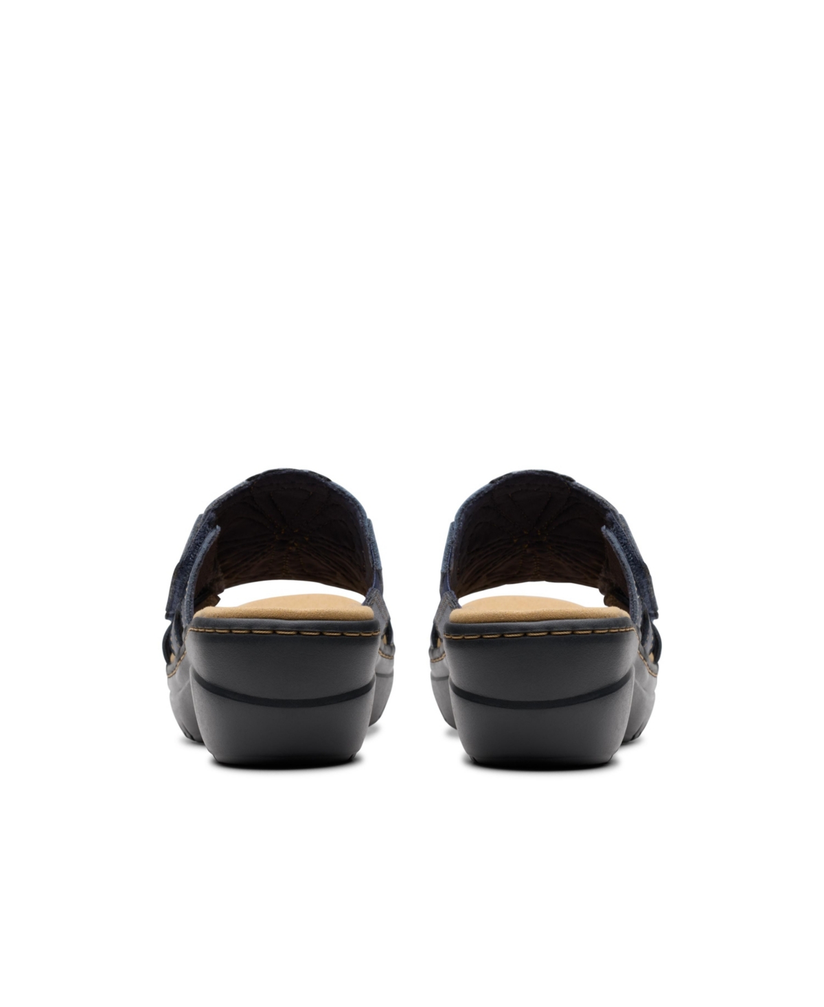 Clarks Collection Women's Merliah2 Belle Wedge Sandals In Navy Multi Leather