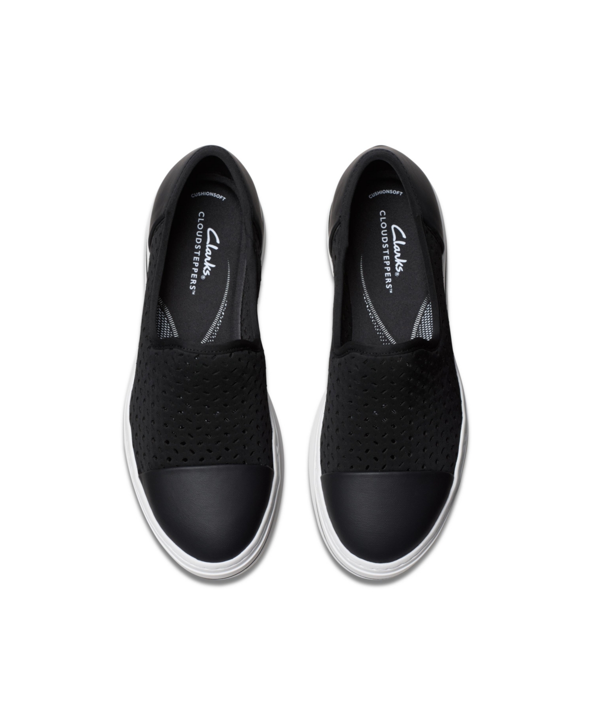 Clarks Cloudsteppers Women's Audreigh Star Slip-on Shoes In Black Textile