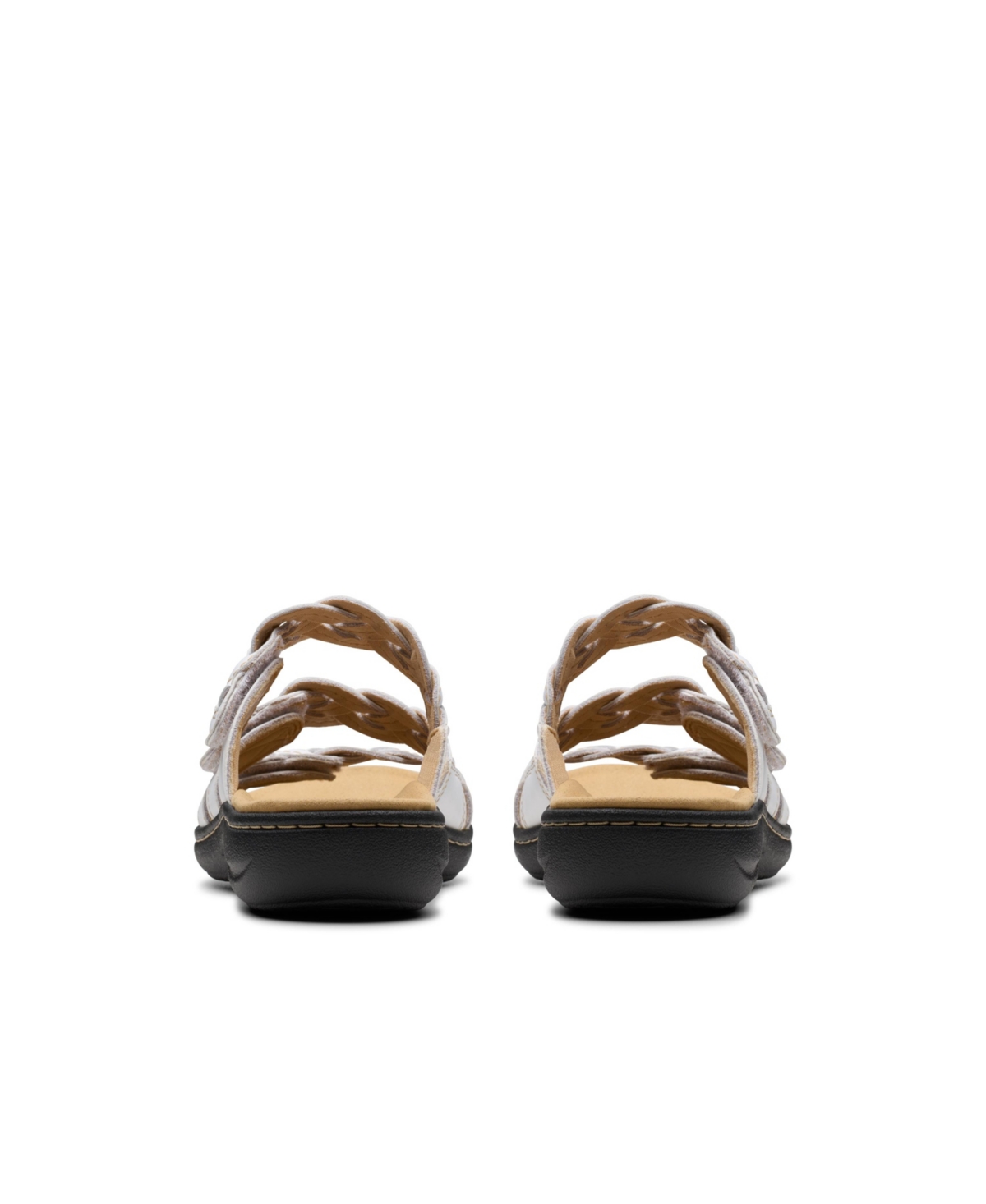 Clarks Collection Women's Laurieann Rio Slip-on Flat Sandals In White Leather