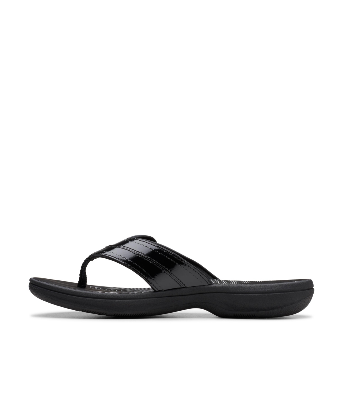 Clarks Cloudsteppers Women's Breeze Reyna H Slip-on Sandals In Black Patent