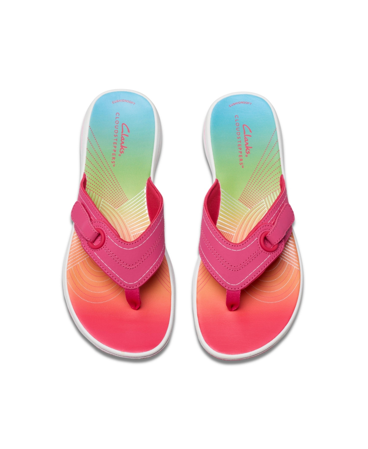 Clarks Cloudsteppers Women's Breeze Reyna H Slip-on Sandals In Bright Pink Ombre