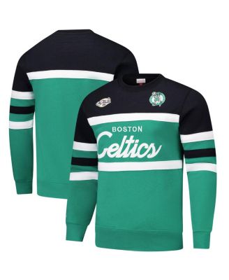 Men's Kelly Green/Black Boston Celtics Hardwood Classics Vintage Logo Head Coach Pullover Sweatshirt