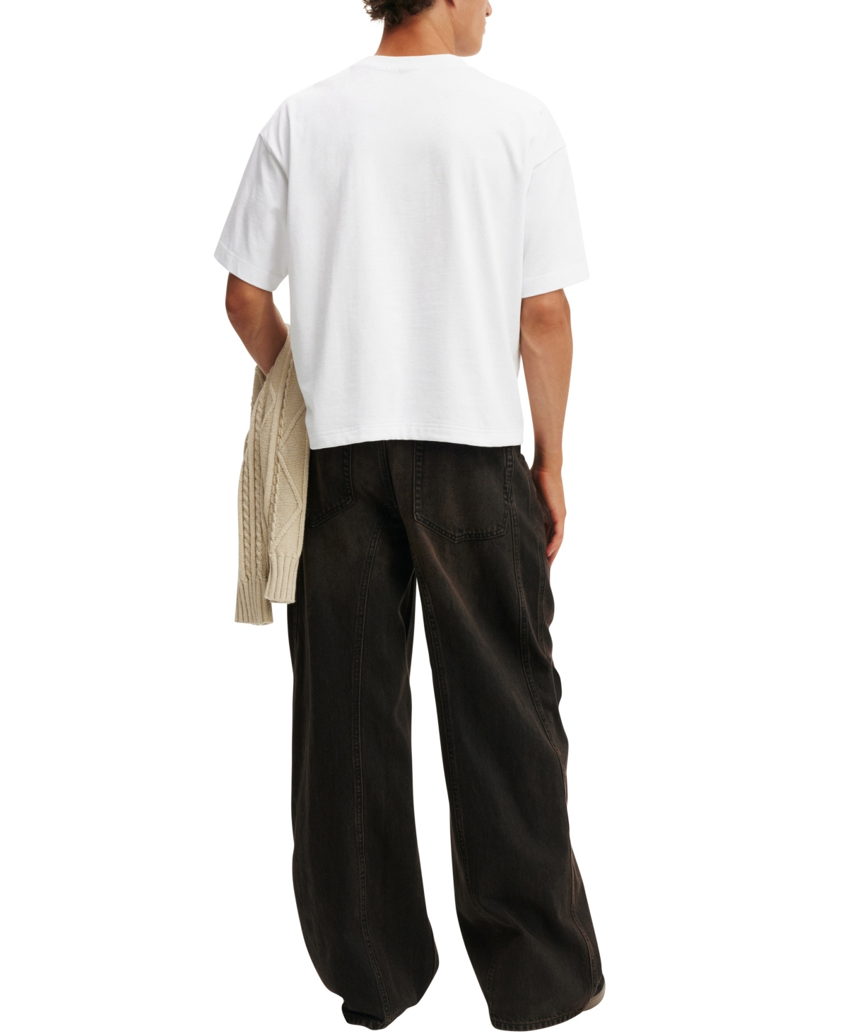 Shop Cotton On Men's Super Baggy Balloon Jean In Burnt Black