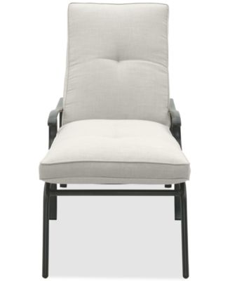 Agio Wythburn Mix and Match Lattice Outdoor Chaise Lounge - Pearl White/Pewter Finish