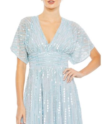 Women's Embellished V Neck Evening Gown