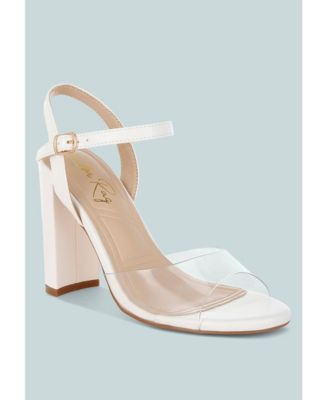 Womens Perta Clear Strap Block Heel Sandals