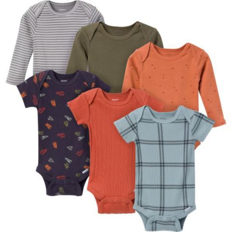 Боди Onesies, 6 шт. — Gerber, цвет: Синий клетчатый