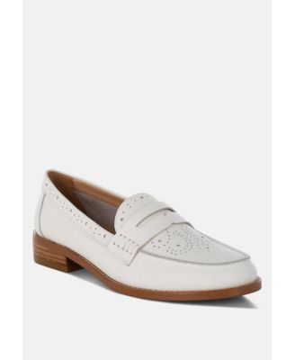 Clotilda Perforated Low Heel Loafers