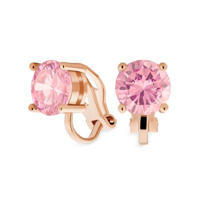 Classic 2CT Solitaire Round Cubic Zirconia CZ Clip On Stud Earrings Non Piercing