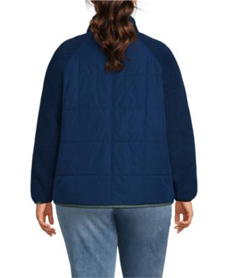 Plus Size Mixed Media High Pile Fleece Jacket
