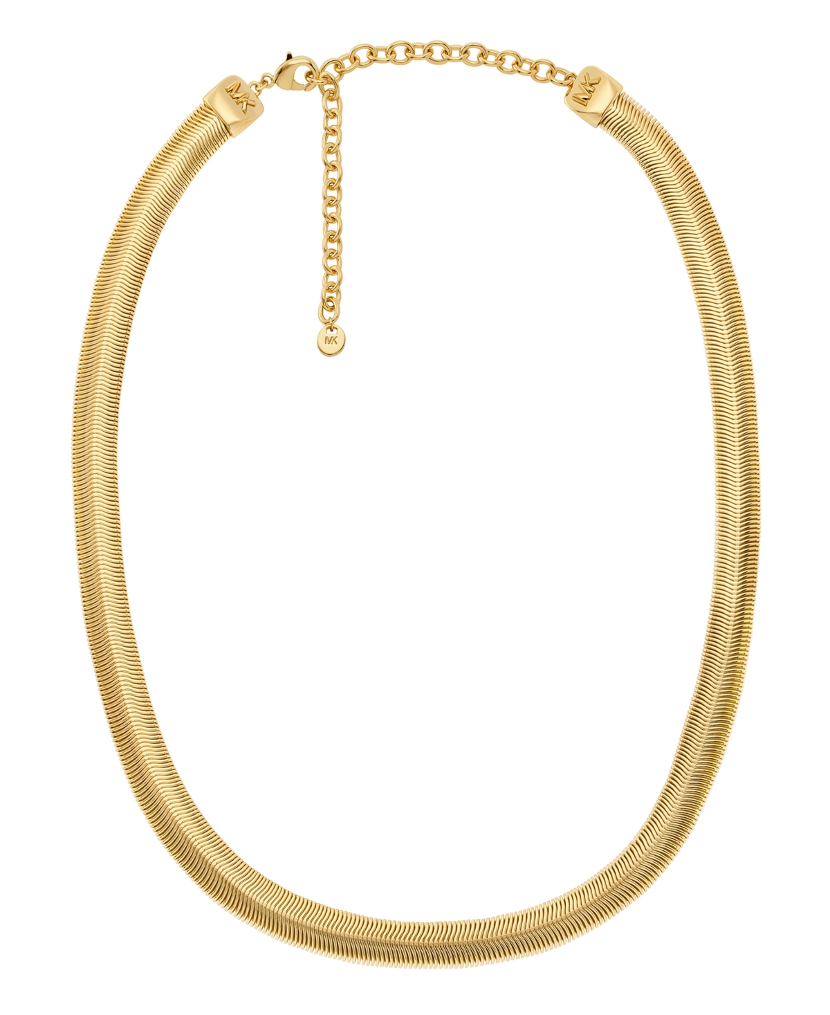 Chevron Snake Chain Necklace - Silver