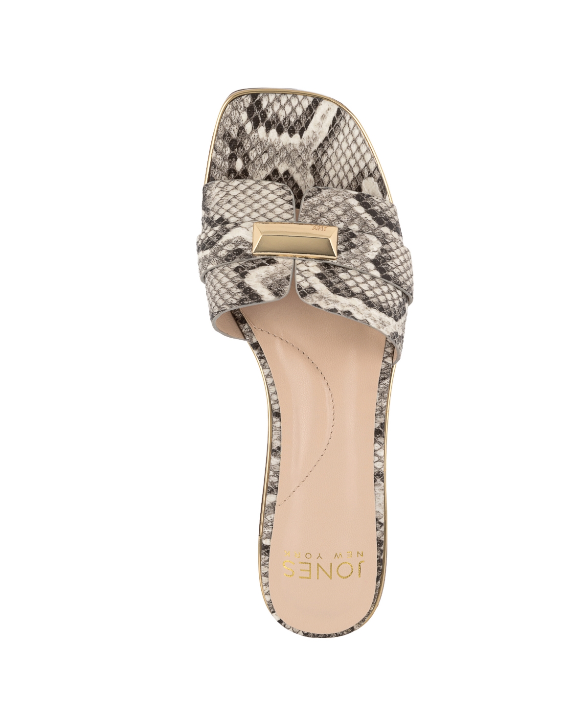 Jones New York Women's Vivell Slip On Square Toe Flat Sandals In Snake