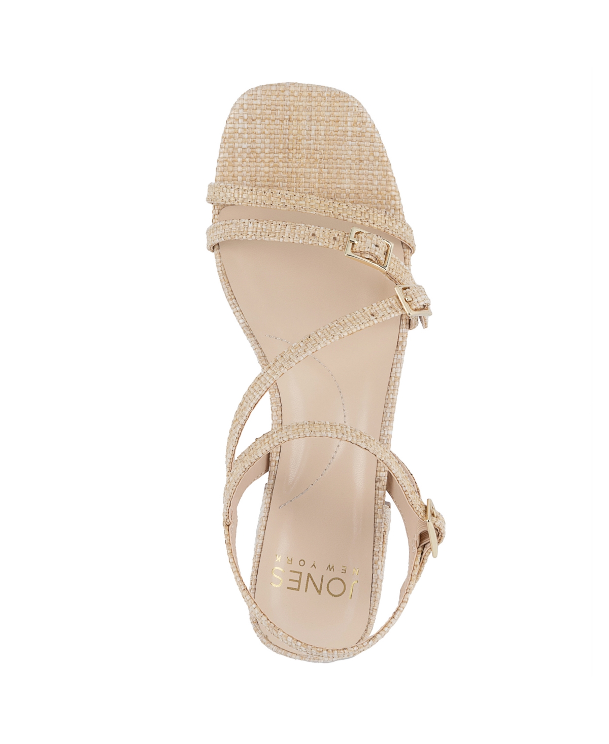 Shop Jones New York Women's Unasyn Block Heel Strappy Dress Sandals In Natural Raffia
