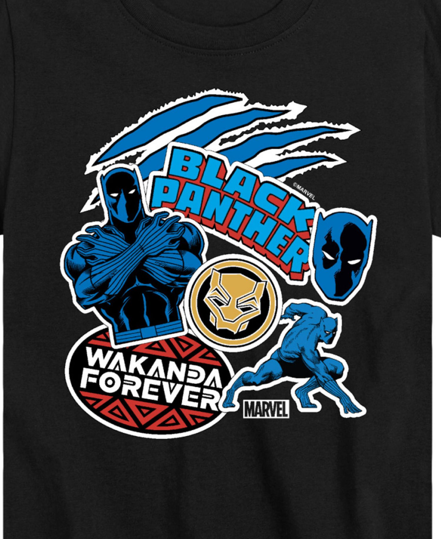 Big Boys Black Panther Stickers Graphic T-Shirt