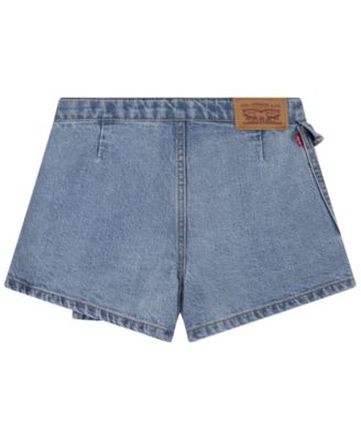 Big Girls High Rise Cargo Denim Skort