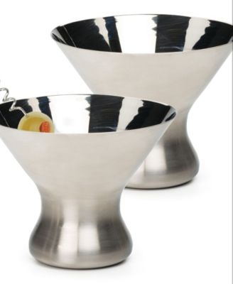 Stemless Stainless Steel Martini Glasses, Set of 2