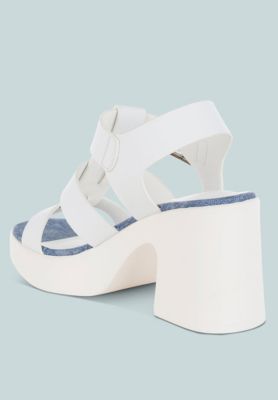 Womens Avalon Chunky Pin Buckle Platform Heels