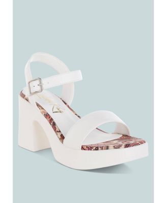 Womens Kolata Faux Leather Pin Buckle Platform Heels