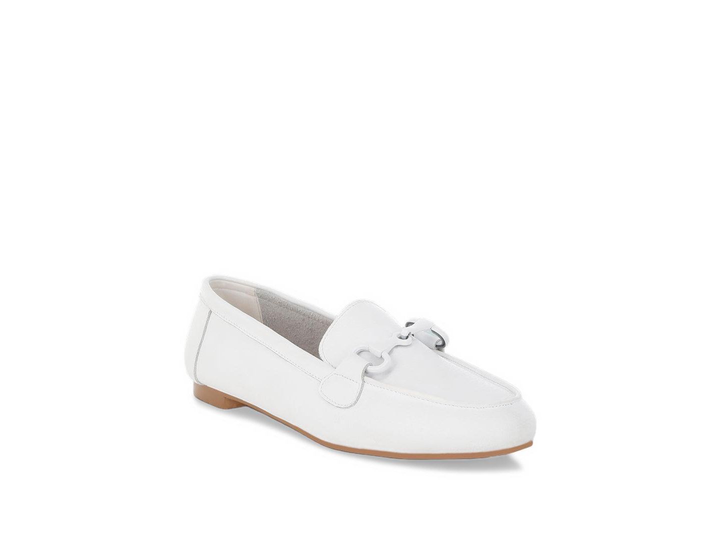 Женские туфли Rag & Co Taranis Monochromatic Horsebit Real Leather, цвет: Белый кожаный — фото 1