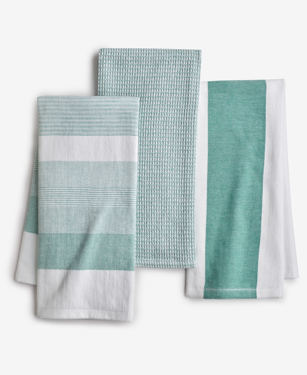 The Cellar 3 Pack Cotton Kitchen Towels, Exclusively At Macy's In Green