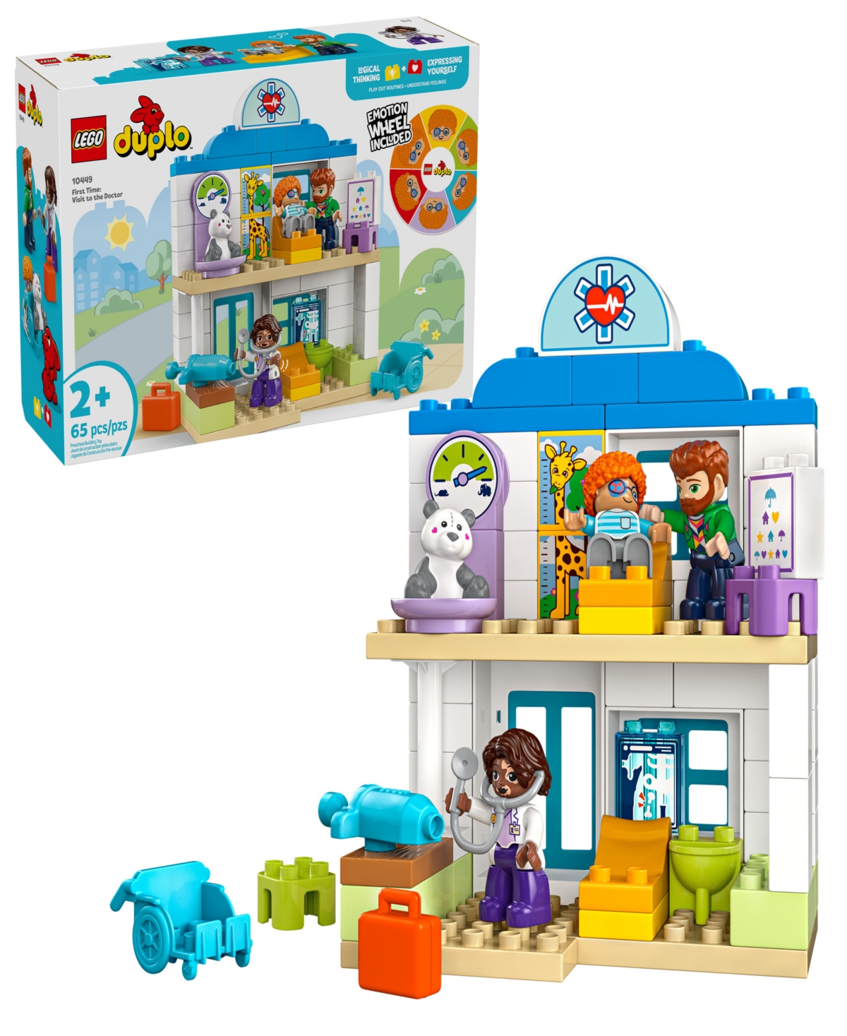 LEGO DUPLO TOWN FIRST TIME VISIT WITH THE DOCTOR OFFICE BUILDING TOY PLAYSET 10449, 65 PIECES 