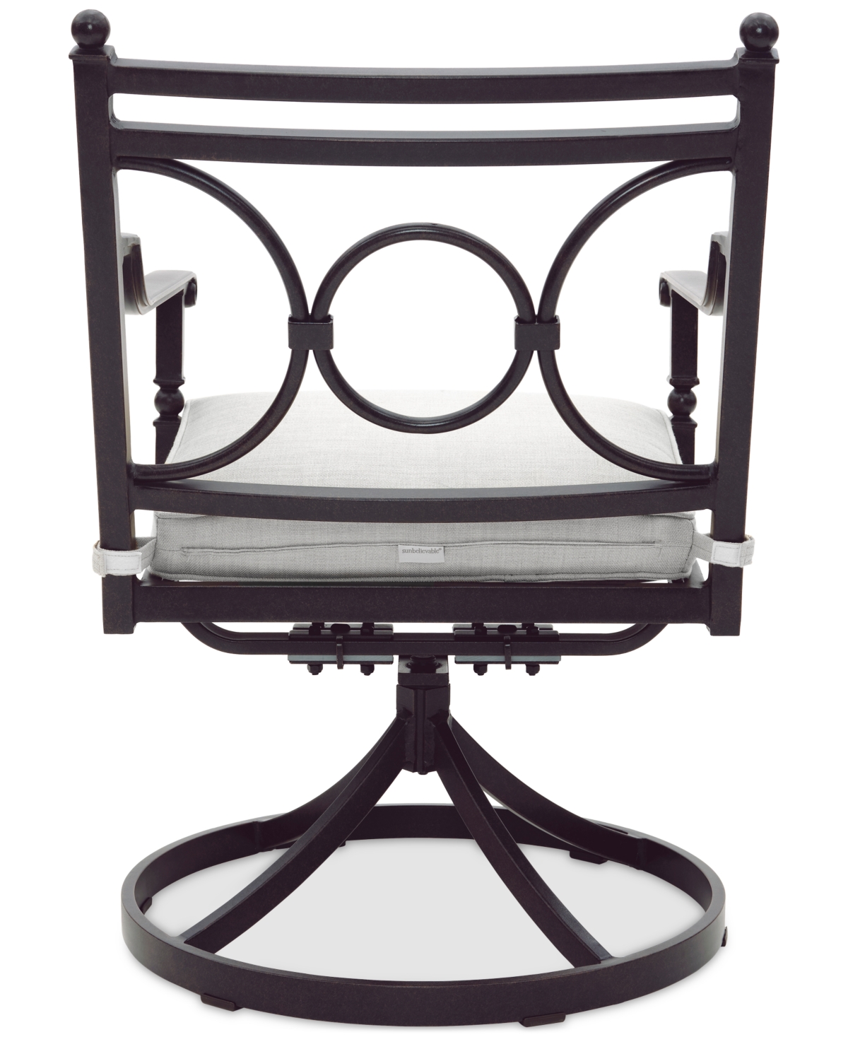 Agio Wythburn Mix And Match Scroll Outdoor Swivel Chair In Pearl White,bronze Finish