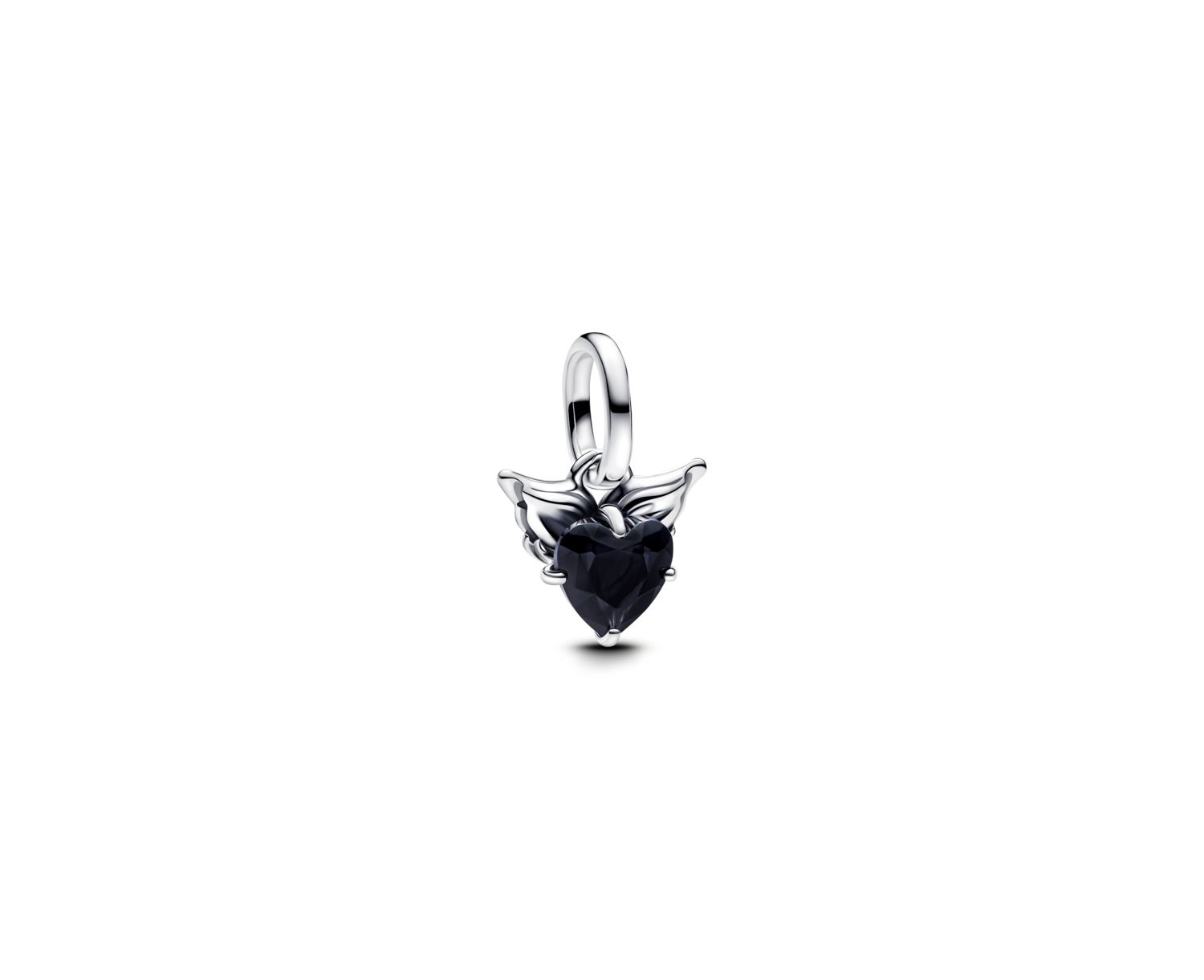 Sterling Silver Winged Heart Mini Dangle Charms