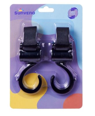 Baby Stroller Hooks with Velcro Straps Set of 2