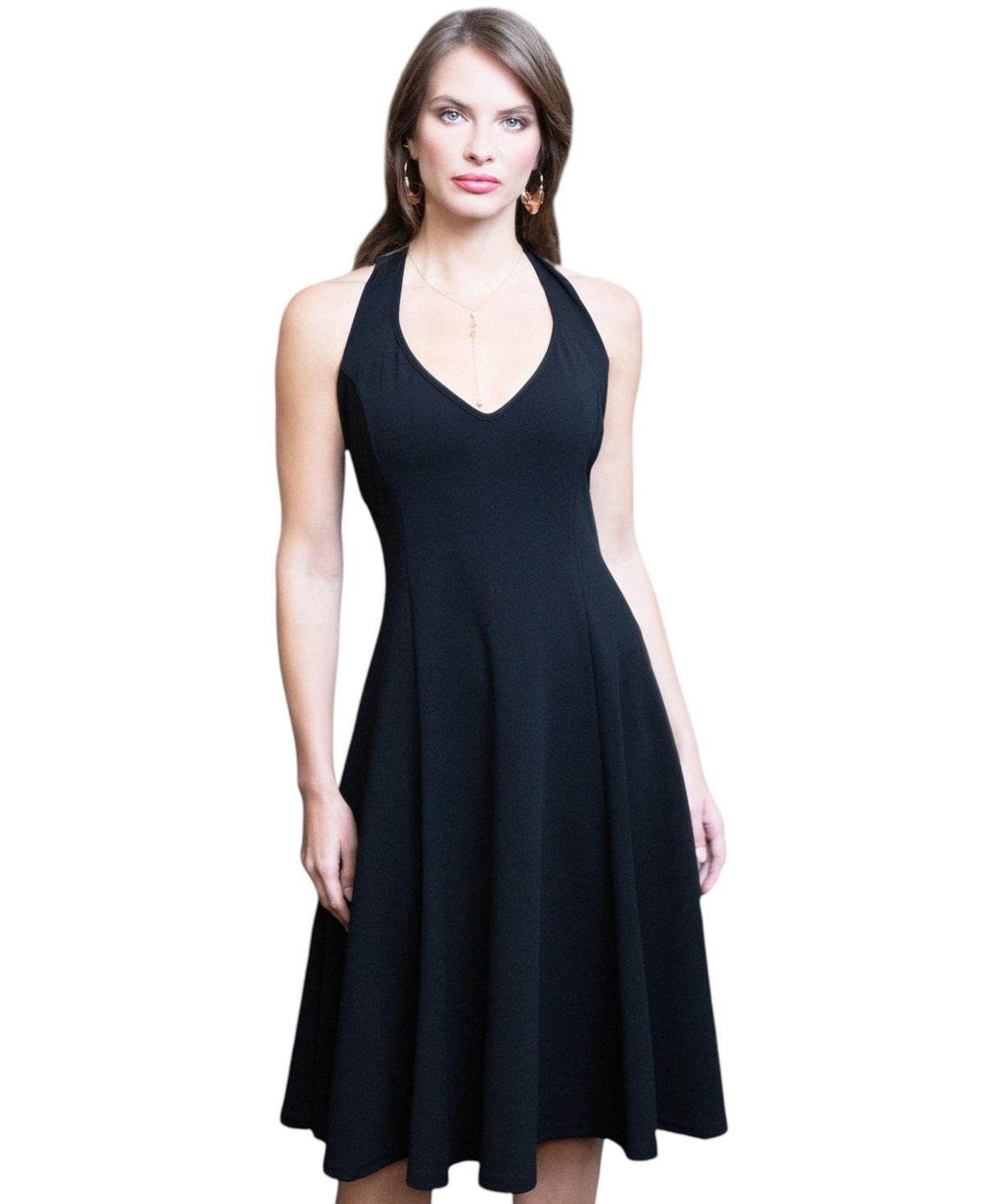 Women's Sleeveless A-Line Dress - Black