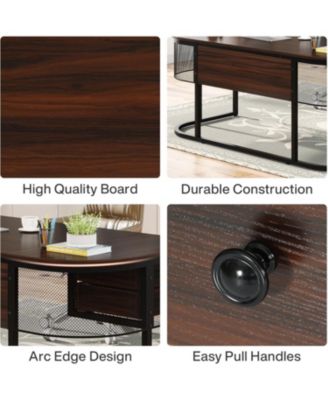 63-Inch Executive Desk with 4 Drawers, Large Office Desk Computer Desk, Business Furniture Desk Workstation for Home Office, Dark Walnut