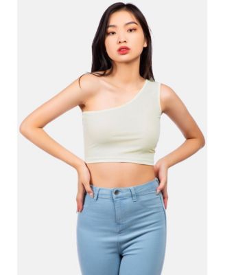 One Shoulder Knitted Crop Top