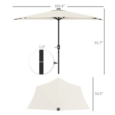 Half Patio Umbrella, UPF 30+ Balcony Umbrella,