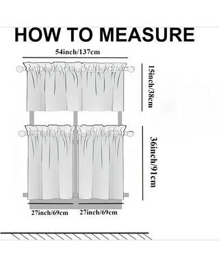 3 Piece Kitchen Cafe Curtain With Swag and Tier Window Curtain Set