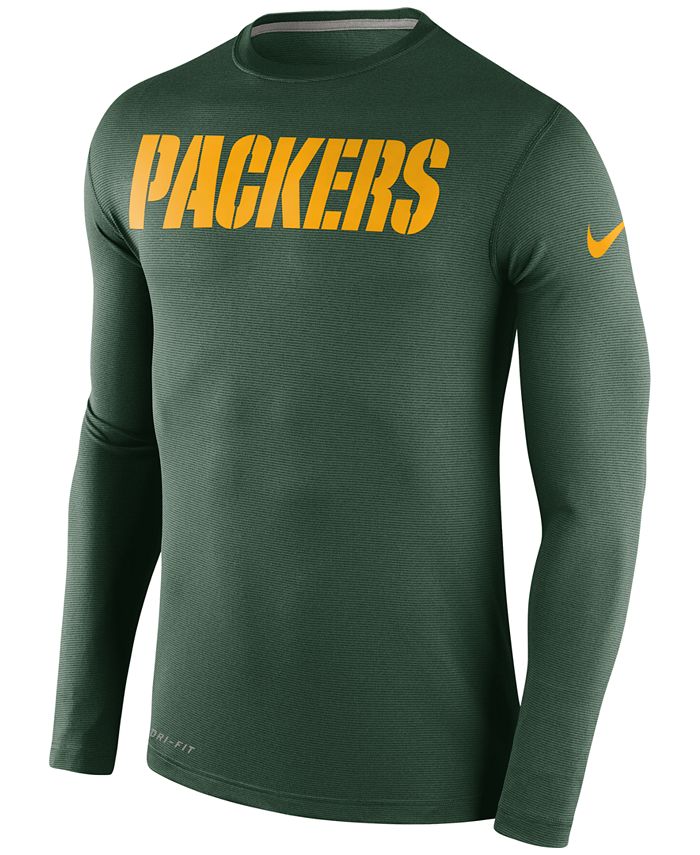 Nike Men's Long-Sleeve Green Bay Packers Dri-FIT Touch T-Shirt - Macy's