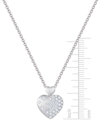 Diamond Scatter Pav&eacute; Cluster Double Heart 18" Pendant Necklace (1/2 ct. t.w.) in Sterling Silver or 14k Gold-Plated Sterling Silver