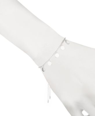 Sterling Silver Disc Adjustable Slider Bracelet