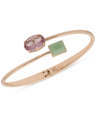 Lauren Ralph Lauren - Gold Tone Multi Stone Bypass Cuff Bracelet