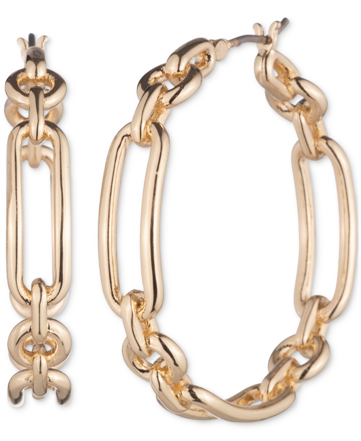 Ralph Lauren Gold-tone Link Medium Hoop Earrings, 1.3"